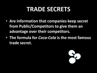 Famous Trade Secret Example Legal Issues for the Entrepreneur | PPTX