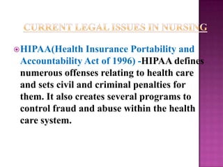  HIPAA(Health    Insurance Portability and
 Accountability Act of 1996) -HIPAA defines
 numerous offenses relating to hea...