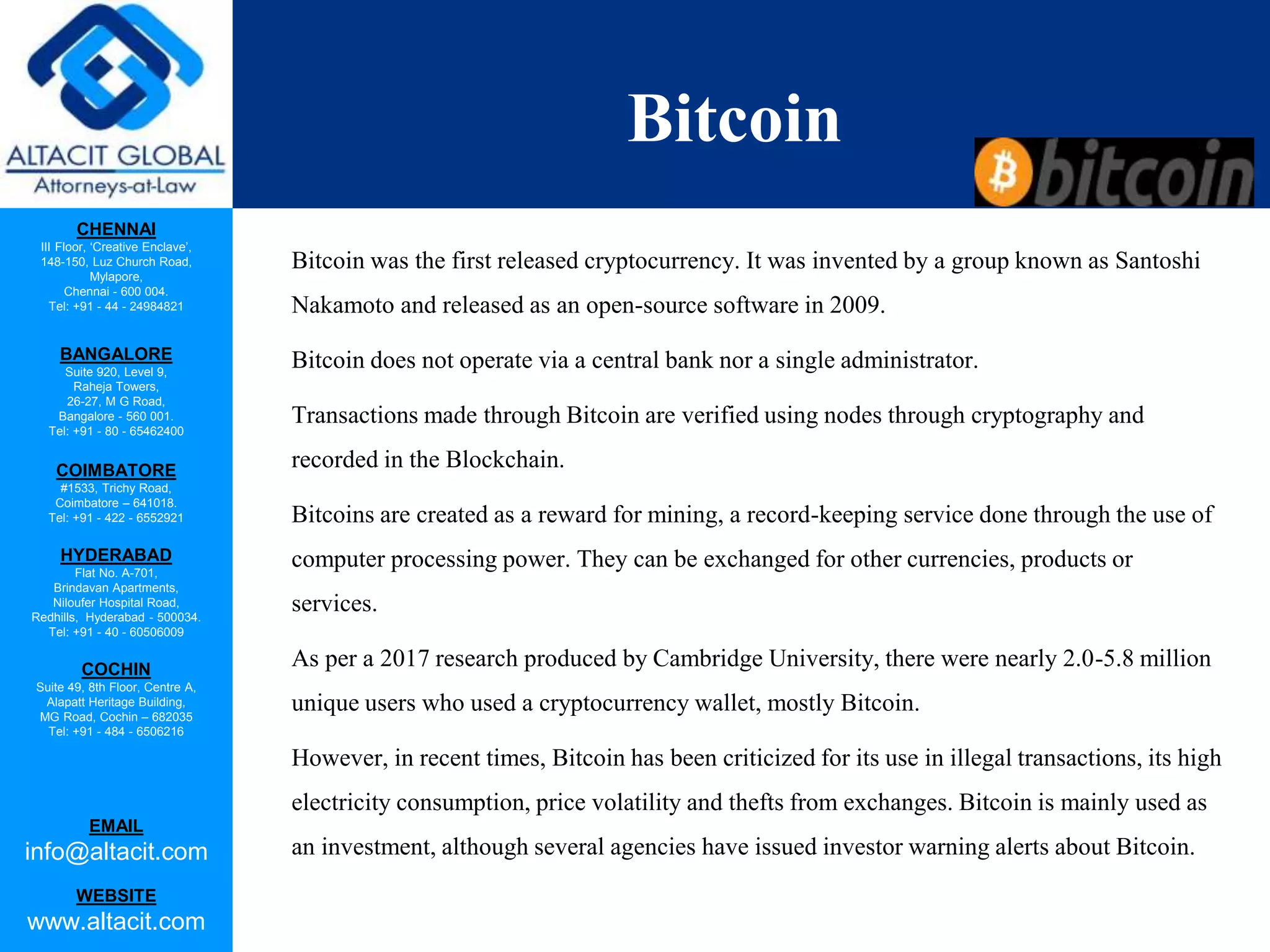 Legality of cryptocurrency in India | PPTX