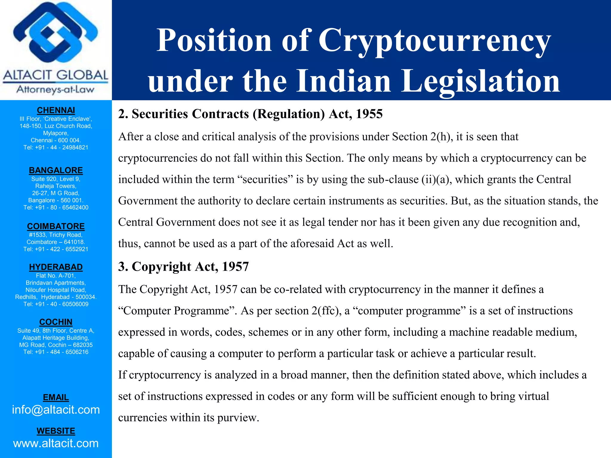 Legality of cryptocurrency in India | PPTX