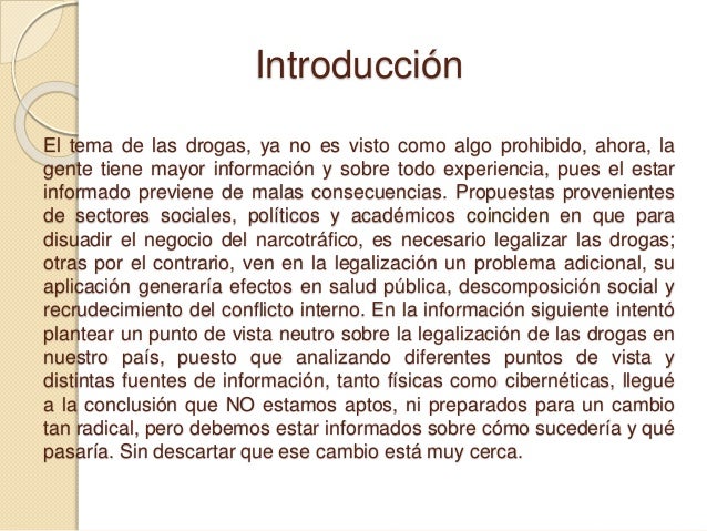 Legalización de drogas y estupefacientes en méxico