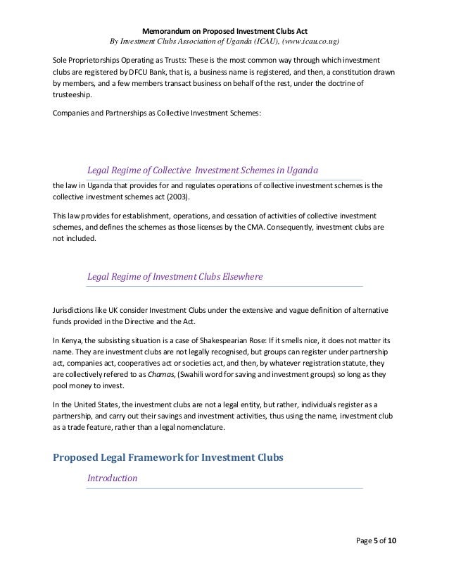 investment club operating agreement