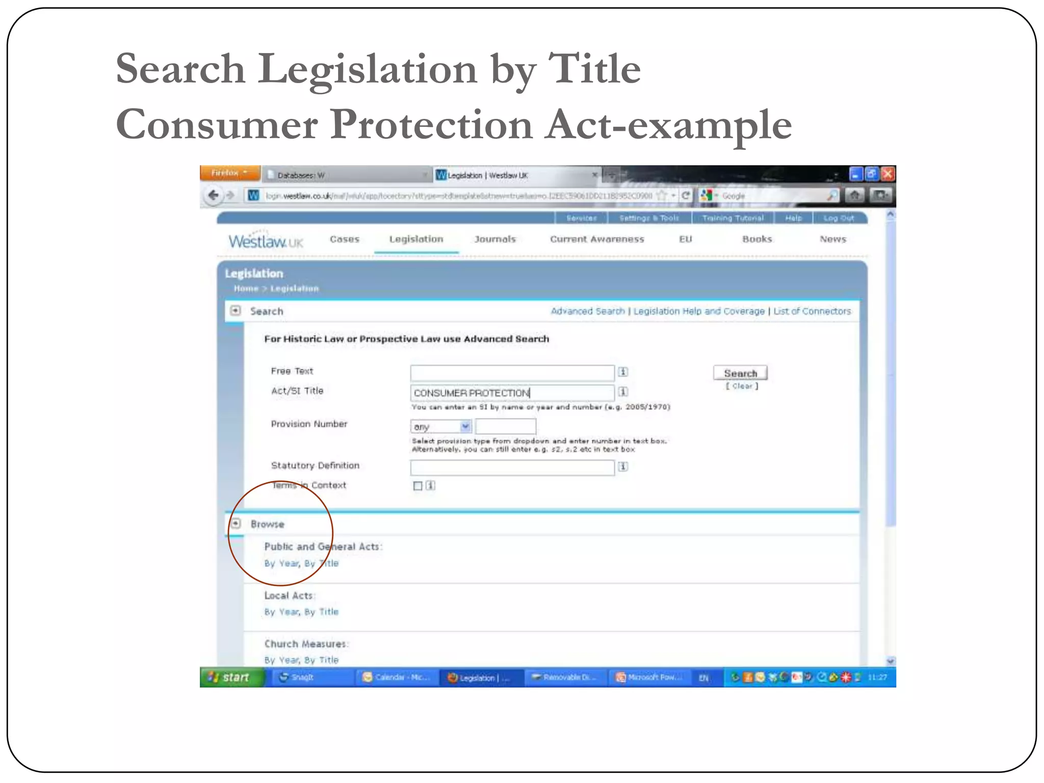 Search Legislation by Title
Consumer Protection Act-example
 