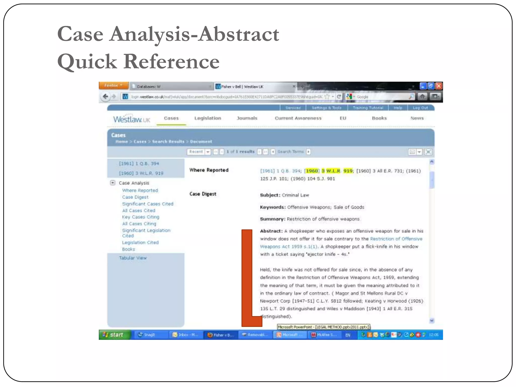 Case Analysis-Abstract
Quick Reference
 