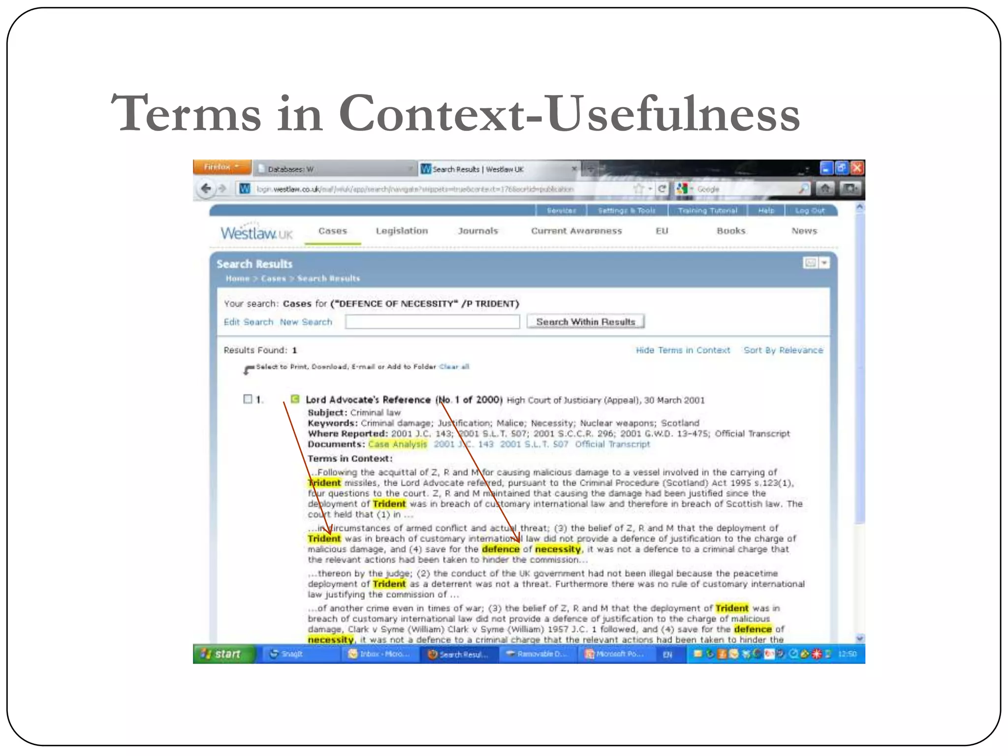 Terms in Context-Usefulness
 