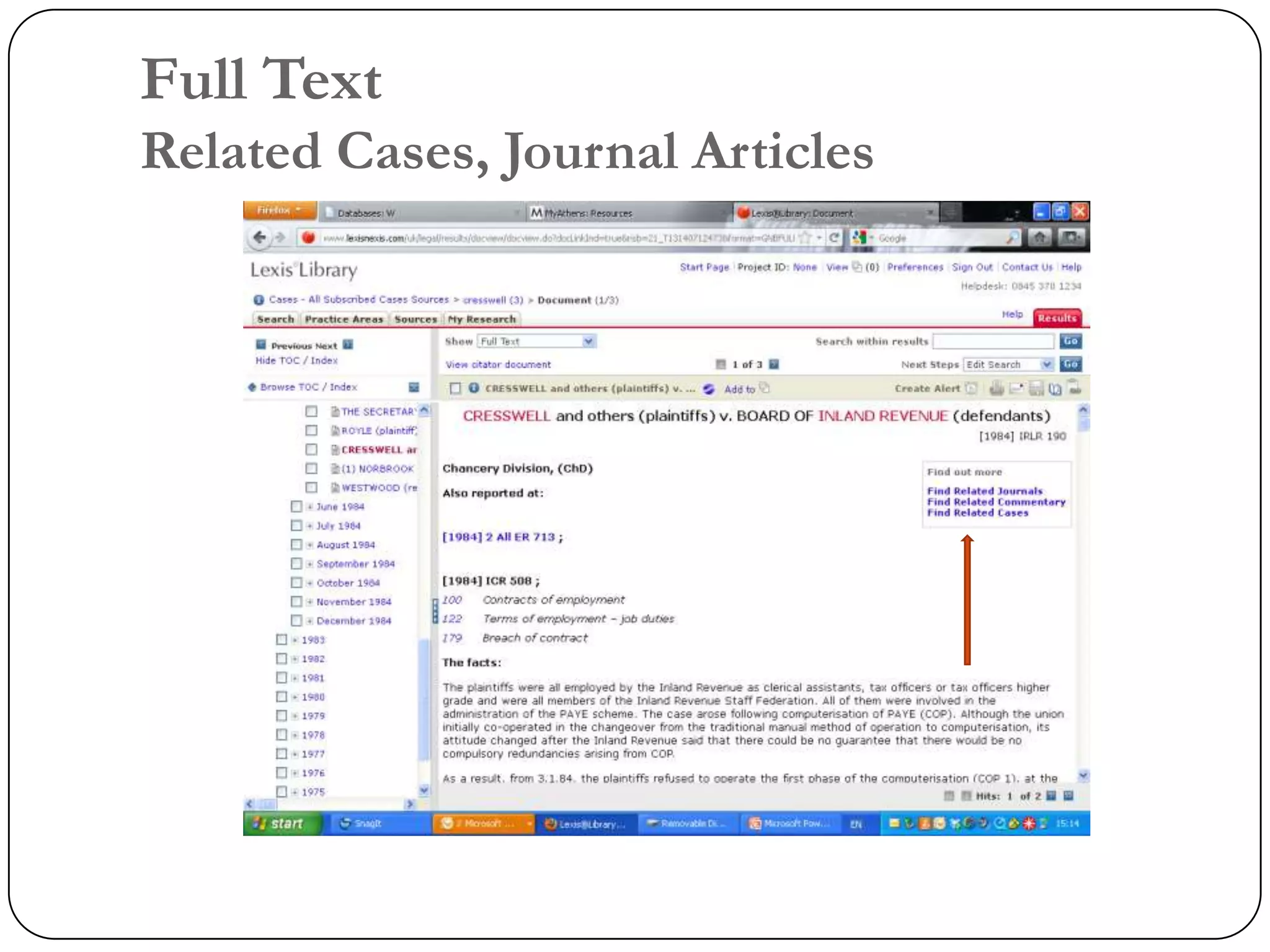 Full Text
Related Cases, Journal Articles
 
