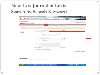 New Law Journal in Lexis
Search by Search Keyword
 