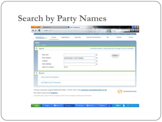 Search by Party Names
 