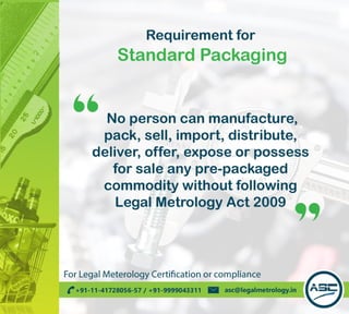 Standards compliance & packaging guidelines