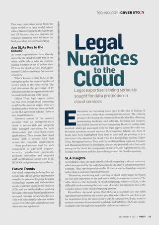 Legal nuances to the cloud