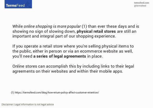 legal agreements and policies for retail stores legal agreements and policies for retail stores