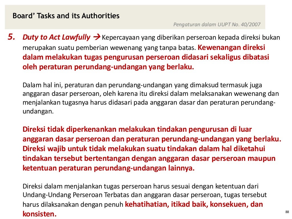 Legal presentation konsepsi business judgment rule