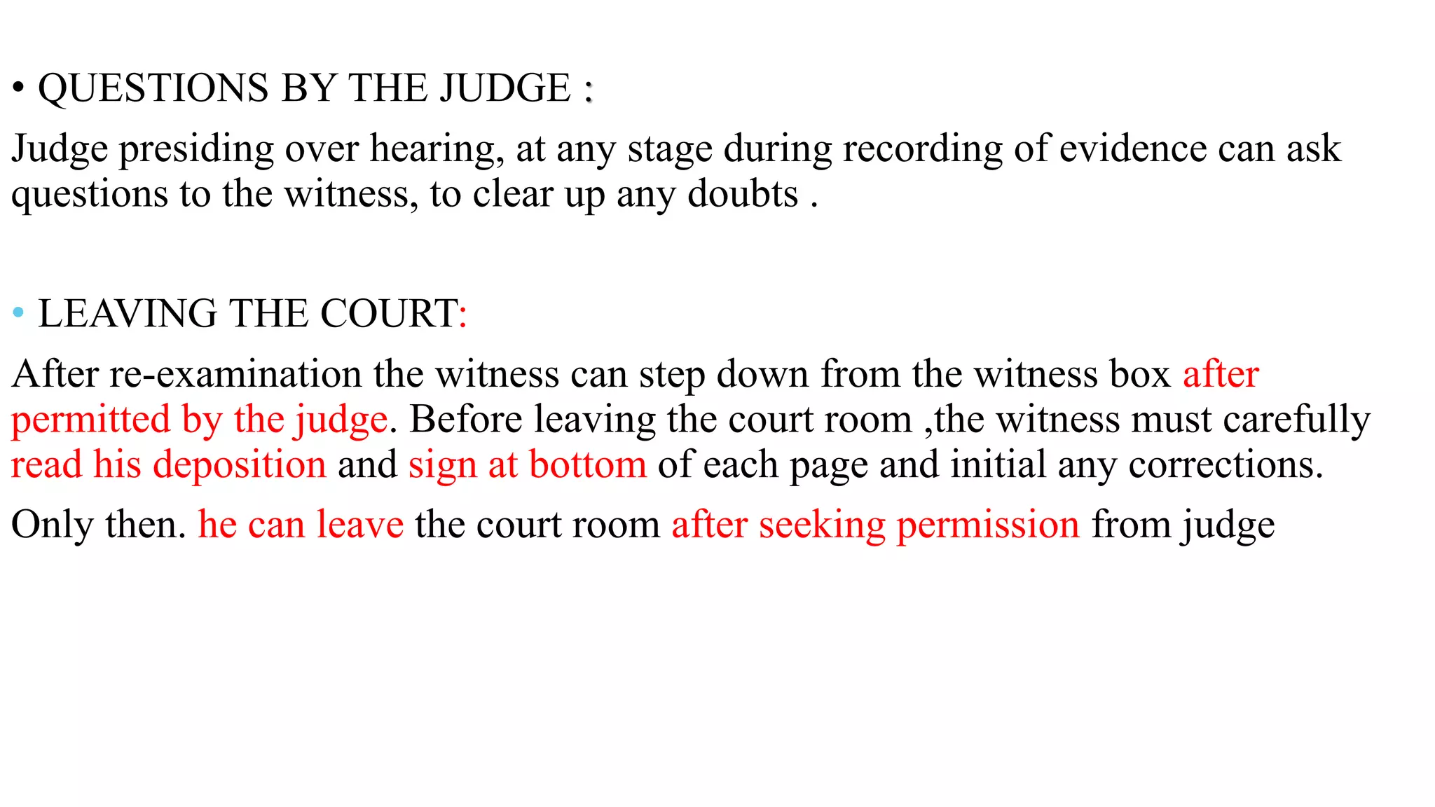 Judge Questioning Legal procedure slideshare | PDF