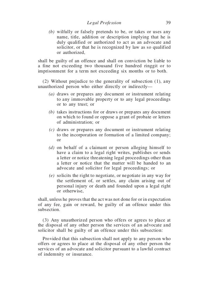 legal profession act 1976
