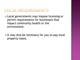 Local Requirements Legal requirements1 | PPTX