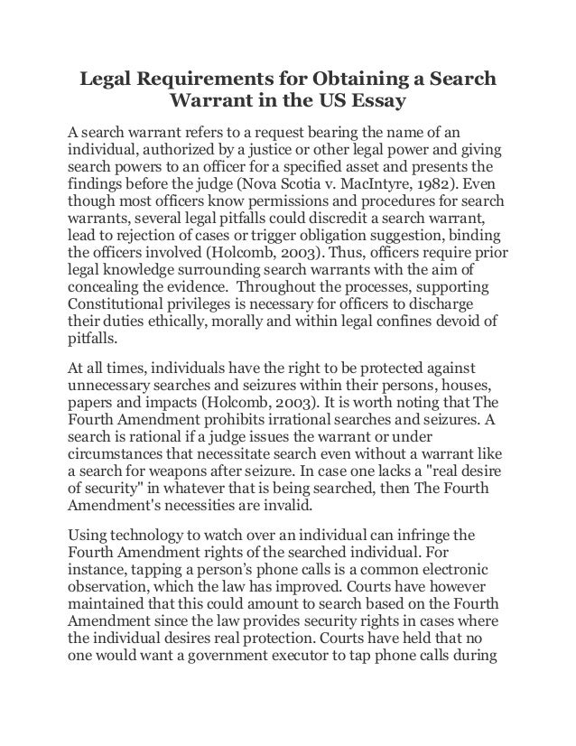 warrant in an essay example