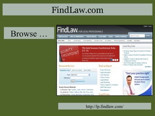 Browse … http://lp.findlaw.com/ FindLaw.com 