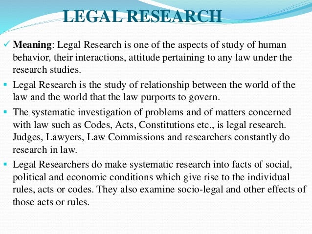 what is legal research dissertation