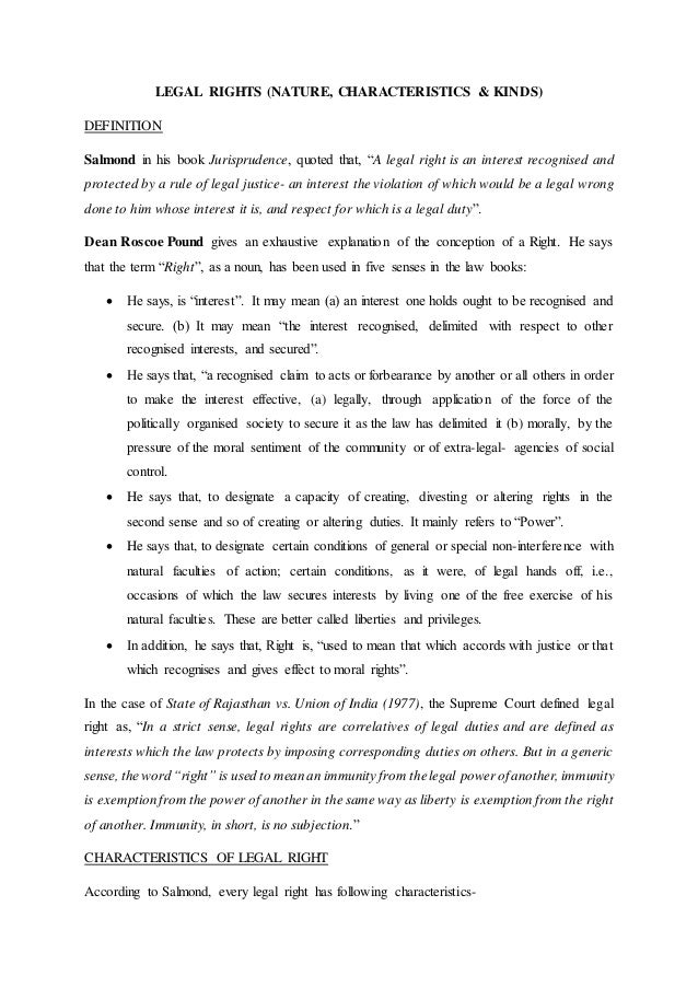 Legal rights (nature, characteristics and kinds) PDF