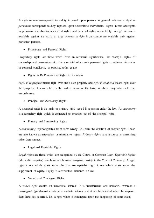 Legal rights (nature, characteristics and kinds) PDF