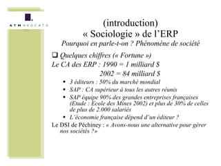 Legal Risks In Erp Projects Paris 2007