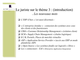 Legal Risks In Erp Projects Paris 2007