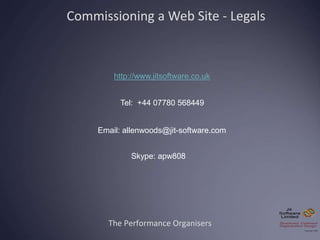 http://www.jitsoftware.co.uk
Tel: +44 07780 568449
Email: allenwoods@jit-software.com
Skype: apw808
The Performance Organi...