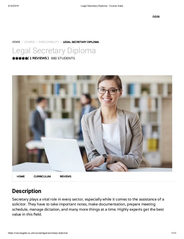 Legal secretary diploma Legal secretary diploma