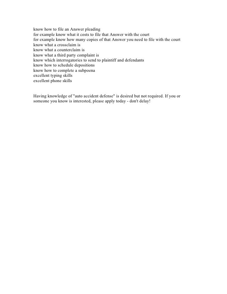 Legal Secretary Position Description