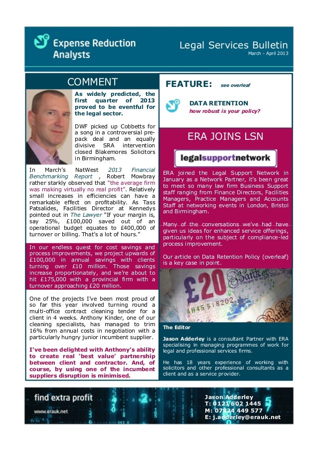 Legal services bulletin Apr 2013