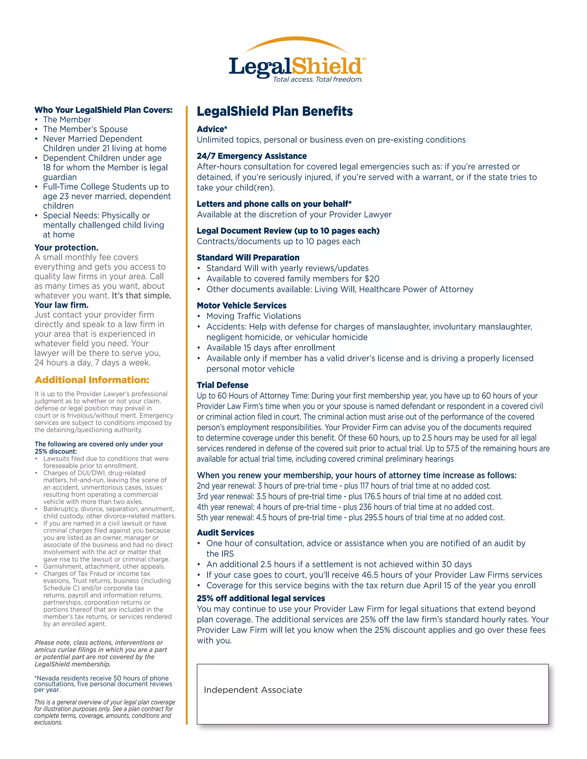 Legal Shield Plan Information PDF