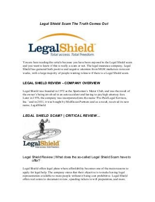 Legalshield A Scam : LegalShield Review 2024: Pros, Cons And Pricing ...