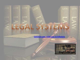 Legal systems Common Law / Civil Law Jurisdictions LydieMaroy 2RP2 Englishforlaw 