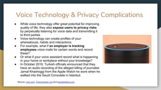 ● While voice technology offer great potential for improving
quality of life, they also expose users to privacy risks
by p...