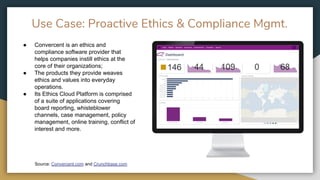 ● Convercent is an ethics and
compliance software provider that
helps companies instill ethics at the
core of their organi...