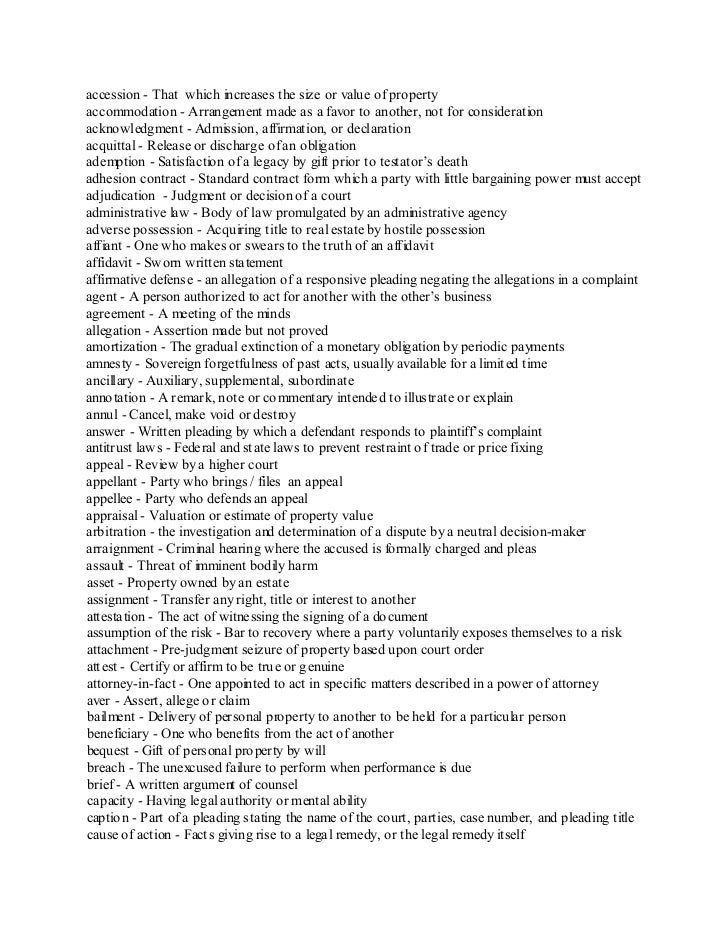 Legal terminology