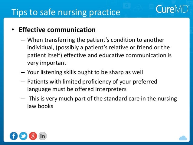 Effective communication skills in nursing practice