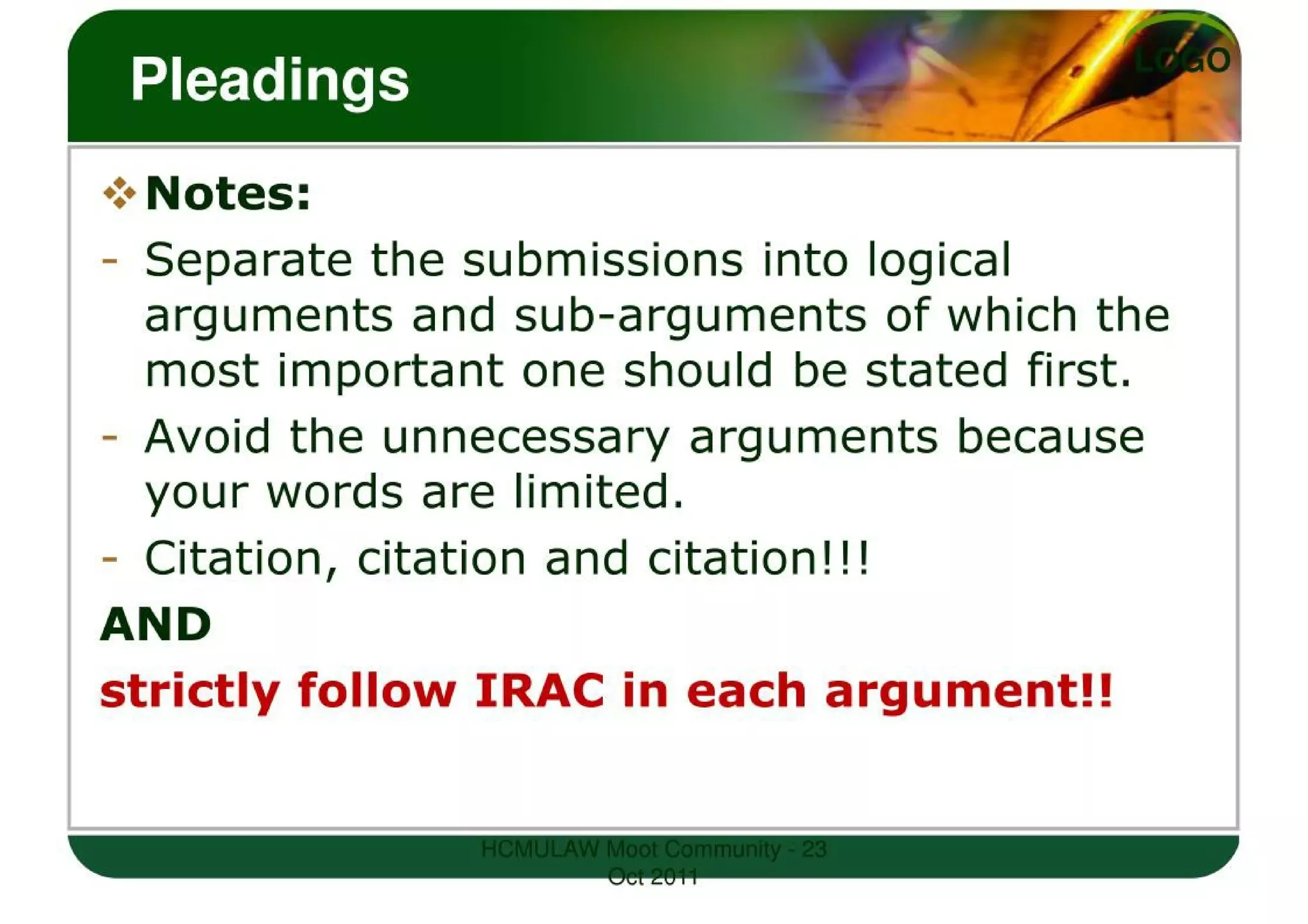 LEGAL WRITING SKILLS