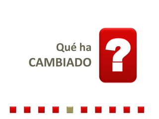 Qué ha
CAMBIADO    ?
 
