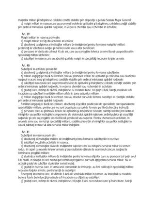 Legea nr. 80 din 1995 Statutul cadrelor militare