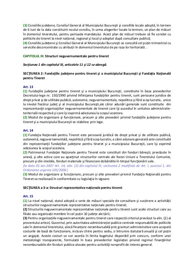 Legea Tinerilor 350 2006 Amendamente Mts Consultare PublicÄƒ Integ