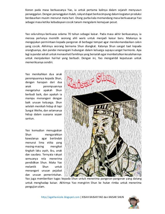 Legenda china kisah kaisar yao dan kaisar shun