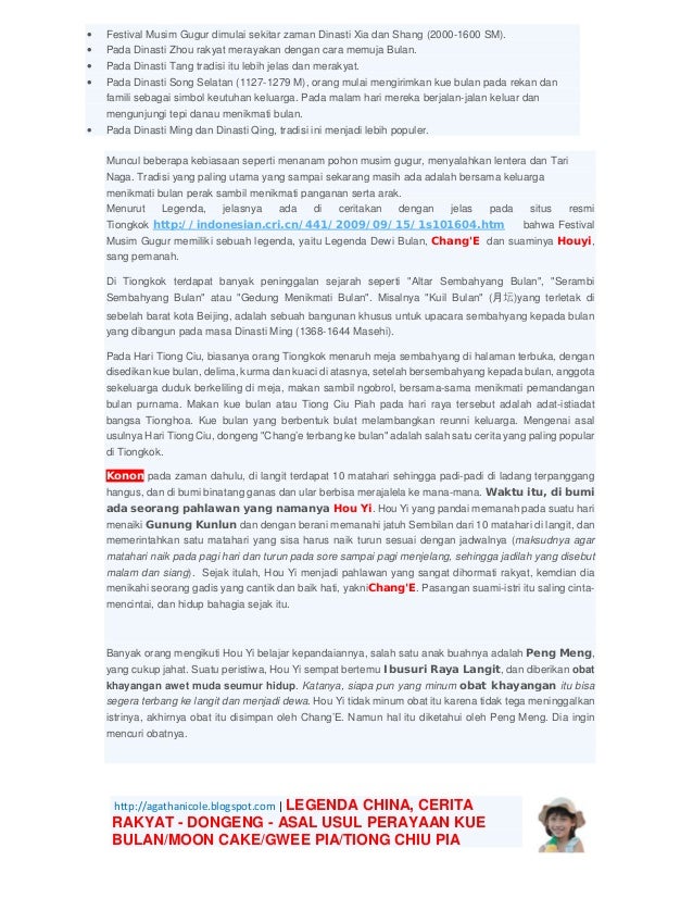 Legenda china, cerita rakyat dongeng - asal usul perayaan 