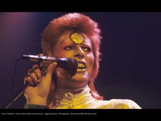 One of Bowie’s most memorable incarnations - Ziggy Stardust. Photograph: Ilpo Musto/REX Shutterstock
 