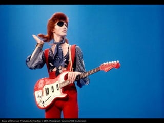 Bowie at Hilversum TV studios for Top Pop in 1975. Photograph: Sunshine/REX Shutterstock
 