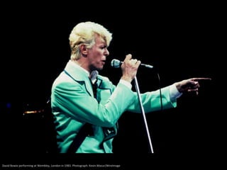 David Bowie performing at Wembley, London in 1983. Photograph: Kevin.Mazur/WireImage
 