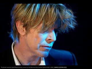 The British musician David Bowie during a concert at the Montreux Jazz Festival (Switzerland) in 2002. FABRICE COFFRINI (EFE)
 