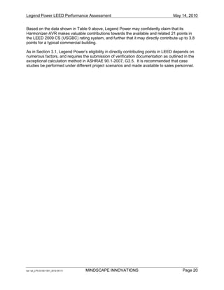 Legend Power LEED Green Building Certification Performance Assessment | PDF