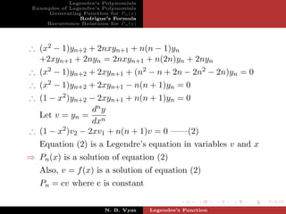 Legendre Generating Function Legendre Function | PDF