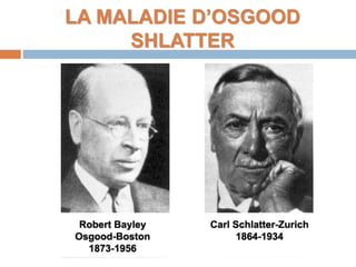 LA MALADIE D’OSGOOD 
SHLATTER 
 